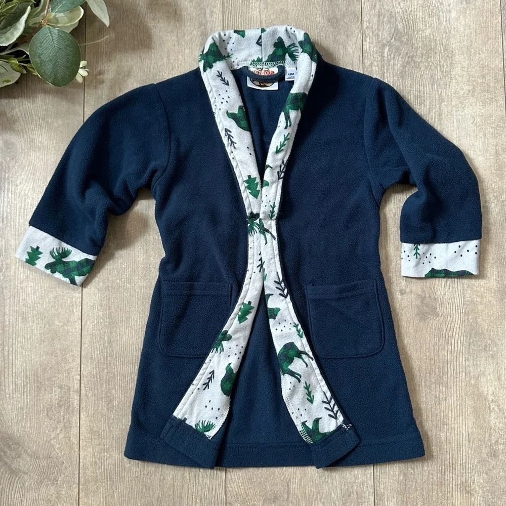 Vintage Bass Pro Shops Baby Boy Rustic Forest Animal Cozy Robe Like New